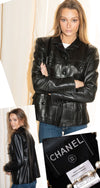 CHANEL 03A Black Lambskin Leather Jacket 36 38 シャネル ブラック ラム レザー ジャケット 即発