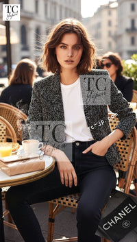 CHANEL 99S Brown Olive Navy Cotton Beaded Evening Party Jacket 40 42 シャネル ブラウン オリーブ ネイビー ビーズ イブニング パーティー ジャケット 即発