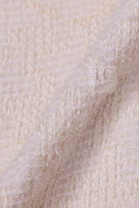 CHANEL 07S Creme Ivory Wash Blue Trim Jacket Coat 34 シャネル クリーム アイボリー ライトブルー トリミング ジャケット コート - TC JAPAN