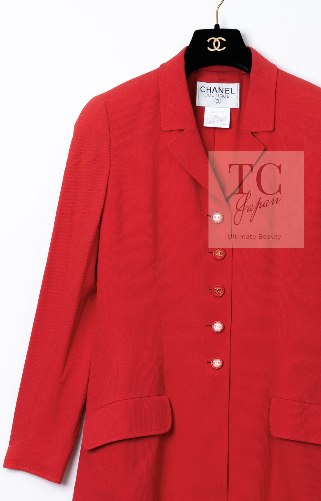 シャネル コート CHANEL ヴィンテージ オレンジレッド ジャケット ココ