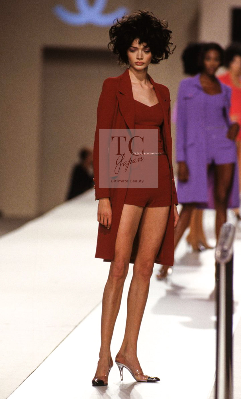 シャネル コート CHANEL ヴィンテージ オレンジレッド ジャケット ココ