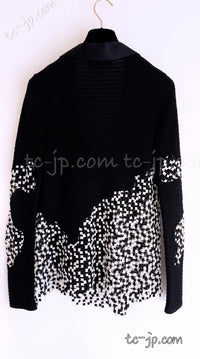 CHANEL 11S Cameron Diaz Black White Lace Cardigan Jacket Dress Set up 38 シャネル ブラック ホワイト レース カーディガン ジャケット ワンピース セットアップ 即発