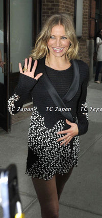 CHANEL 11S Cameron Diaz Black White Lace Cardigan Jacket Dress Set up 38 シャネル ブラック ホワイト レース カーディガン ジャケット ワンピース セットアップ 即発 - TC JAPAN