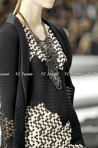 CHANEL 11S Cameron Diaz Black White Lace Cardigan Jacket Dress Set up 38 シャネル ブラック ホワイト レース カーディガン ジャケット ワンピース セットアップ 即発 - TC JAPAN