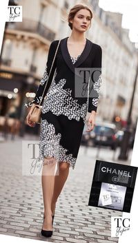 CHANEL 11S Cameron Diaz Black White Lace Cardigan Jacket Dress Set up 38 シャネル ブラック ホワイト レース カーディガン ジャケット ワンピース セットアップ 即発 - TC JAPAN
