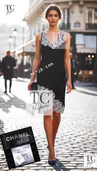 CHANEL 11S Cameron Diaz Black White Lace Cardigan Jacket Dress Set up 38 シャネル ブラック ホワイト レース カーディガン ジャケット ワンピース セットアップ 即発 - TC JAPAN