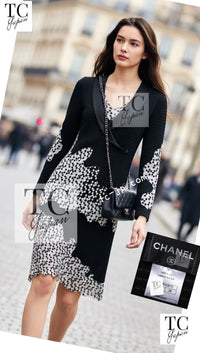 CHANEL 11S Cameron Diaz Black White Lace Cardigan Jacket Dress Set up 38 シャネル ブラック ホワイト レース カーディガン ジャケット ワンピース セットアップ 即発