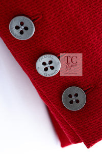 CHANEL 90s Vintage Red CC Silver Button Double Jacket 34 36 シャネル ヴィンテージ レッド CC シルバー ボタン ダブル ジャケット 即発 - TC JAPAN