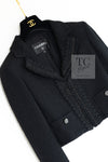 CHANEL 22C Black Cropped Cotton Jacket 34 36 シャネル ブラック クロップド コットン ジャケット 即発