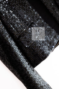 CHANEL 02A Black Sequin Glitter Jacket Skirt Suit 36 シャネル ブラック スパンコール グリッター ジャケット スカート スーツ 即発