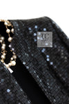 CHANEL 02A Black Sequin Glitter Jacket Skirt Suit 36 シャネル ブラック スパンコール グリッター ジャケット スカート スーツ 即発