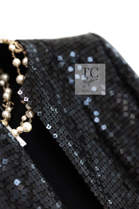 CHANEL 02A Black Sequin Glitter Jacket Skirt Suit 36 シャネル ブラック スパンコール グリッター ジャケット スカート スーツ 即発