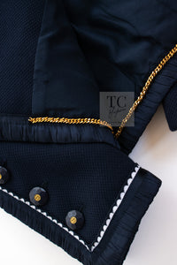 CHANEL 94S Navy "BLACKPINK" Jennie Cotton Tweed Jacket Skirt Suit 34 36 38 42 シャネル ネイビー "ブラックピンク"のジェニー コットン ツイード ジャケット スカート スーツ 即発