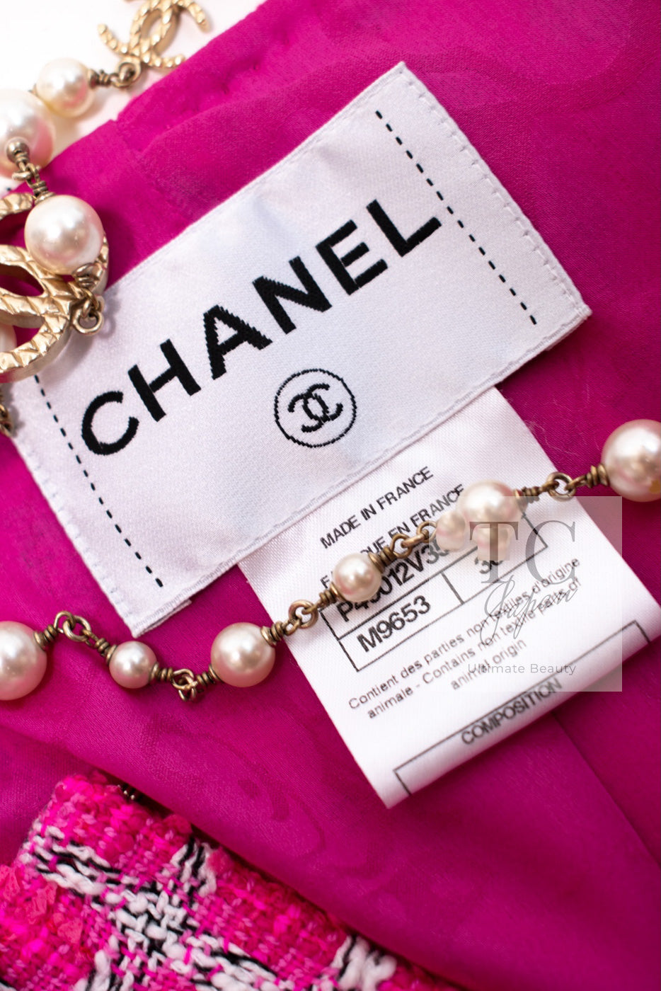 CHANEL Jacket 14S Pink White Belt Cotton Tweed 34 38 – TC JAPAN