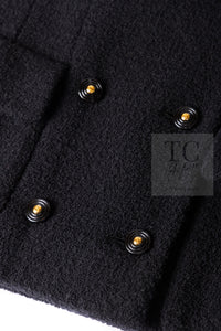 CHANEL 95A Vintage Black Wool CC Logo Buttons Double Tweed Jacket Skirt Suit 38 40 シャネル ヴィンテージ ブラック ウール CCロゴボタン ダブル ツイード ジャケット スカート スーツ 即発