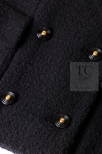 CHANEL 95A Vintage Black Wool CC Logo Buttons Double Tweed Jacket Skirt Suit 38 40 シャネル ヴィンテージ ブラック ウール CCロゴボタン ダブル ツイード ジャケット スカート スーツ 即発