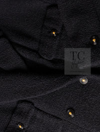 CHANEL 95A Vintage Black Wool CC Logo Buttons Double Tweed Jacket Skirt Suit 38 40 シャネル ヴィンテージ ブラック ウール CCロゴボタン ダブル ツイード ジャケット スカート スーツ 即発