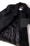 CHANEL 95A Vintage Black Wool CC Logo Buttons Double Tweed Jacket Skirt Suit 38 40 シャネル ヴィンテージ ブラック ウール CCロゴボタン ダブル ツイード ジャケット スカート スーツ 即発