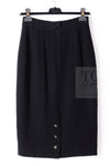 CHANEL 95A Vintage Black Wool CC Logo Buttons Double Tweed Jacket Skirt Suit 38 40 シャネル ヴィンテージ ブラック ウール CCロゴボタン ダブル ツイード ジャケット スカート スーツ 即発