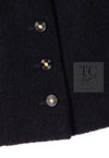 CHANEL 95A Vintage Black Wool CC Logo Buttons Double Tweed Jacket Skirt Suit 38 40 シャネル ヴィンテージ ブラック ウール CCロゴボタン ダブル ツイード ジャケット スカート スーツ 即発