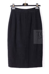 CHANEL 95A Vintage Black Wool CC Logo Buttons Double Tweed Jacket Skirt Suit 38 40 シャネル ヴィンテージ ブラック ウール CCロゴボタン ダブル ツイード ジャケット スカート スーツ