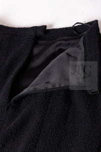 CHANEL 95A Vintage Black Wool CC Logo Buttons Double Tweed Jacket Skirt Suit 38 40 シャネル ヴィンテージ ブラック ウール CCロゴボタン ダブル ツイード ジャケット スカート スーツ