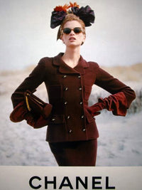 CHANEL 95A Vintage Black Wool CC Logo Buttons Double Tweed Jacket Skirt Suit 38 40 シャネル ヴィンテージ ブラック ウール CCロゴボタン ダブル ツイード ジャケット スカート スーツ