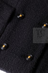 CHANEL 95A Vintage Black Wool CC Logo Buttons Double Tweed Jacket Skirt Suit 44 46 シャネル ヴィンテージ ブラック ウール CCロゴボタン ダブル ツイード ジャケット スカート スーツ 即発