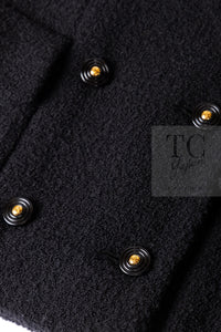 CHANEL 95A Vintage Black Wool CC Logo Buttons Double Tweed Jacket Skirt Suit 44 46 シャネル ヴィンテージ ブラック ウール CCロゴボタン ダブル ツイード ジャケット スカート スーツ 即発