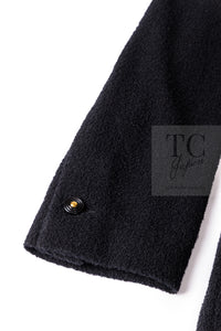 CHANEL 95A Vintage Black Wool CC Logo Buttons Double Tweed Jacket Skirt Suit 44 46 シャネル ヴィンテージ ブラック ウール CCロゴボタン ダブル ツイード ジャケット スカート スーツ 即発