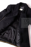 CHANEL 95A Vintage Black Wool CC Logo Buttons Double Tweed Jacket Skirt Suit 44 46 シャネル ヴィンテージ ブラック ウール CCロゴボタン ダブル ツイード ジャケット スカート スーツ 即発