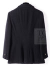 CHANEL 95A Vintage Black Wool CC Logo Buttons Double Tweed Jacket Skirt Suit 44 46 シャネル ヴィンテージ ブラック ウール CCロゴボタン ダブル ツイード ジャケット スカート スーツ 即発