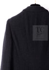CHANEL 95A Vintage Black Wool CC Logo Buttons Double Tweed Jacket Skirt Suit 44 46 シャネル ヴィンテージ ブラック ウール CCロゴボタン ダブル ツイード ジャケット スカート スーツ 即発