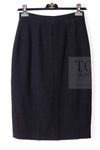 CHANEL 95A Vintage Black Wool CC Logo Buttons Double Tweed Jacket Skirt Suit 44 46 シャネル ヴィンテージ ブラック ウール CCロゴボタン ダブル ツイード ジャケット スカート スーツ 即発