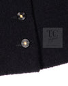 CHANEL 95A Vintage Black Wool CC Logo Buttons Double Tweed Jacket Skirt Suit 44 46 シャネル ヴィンテージ ブラック ウール CCロゴボタン ダブル ツイード ジャケット スカート スーツ 即発
