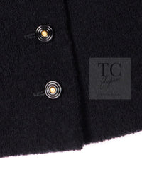 CHANEL 95A Vintage Black Wool CC Logo Buttons Double Tweed Jacket Skirt Suit 44 46 シャネル ヴィンテージ ブラック ウール CCロゴボタン ダブル ツイード ジャケット スカート スーツ 即発