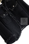 CHANEL Black Braid Trim Chain Wool Tweed Jacket Skirt Suit 40 42 シャネル ブラック ブレイド トリム チェーン ウール ツイード ジャケット スカート スーツ 即発