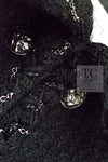 CHANEL Black Braid Trim Chain Wool Tweed Jacket Skirt Suit 40 42 シャネル ブラック ブレイド トリム チェーン ウール ツイード ジャケット スカート スーツ 即発
