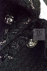 CHANEL Black Braid Trim Chain Wool Tweed Jacket Skirt Suit 40 42 シャネル ブラック ブレイド トリム チェーン ウール ツイード ジャケット スカート スーツ 即発
