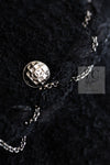 CHANEL Black Braid Trim Chain Wool Tweed Jacket Skirt Suit 40 42 シャネル ブラック ブレイド トリム チェーン ウール ツイード ジャケット スカート スーツ 即発