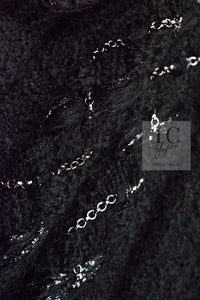 CHANEL Black Braid Trim Chain Wool Tweed Jacket Skirt Suit 40 42 シャネル ブラック ブレイド トリム チェーン ウール ツイード ジャケット スカート スーツ 即発