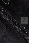 CHANEL Black Braid Trim Chain Wool Tweed Jacket Skirt Suit 40 42 シャネル ブラック ブレイド トリム チェーン ウール ツイード ジャケット スカート スーツ 即発