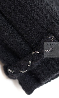 CHANEL Black Braid Trim Chain Wool Tweed Jacket Skirt Suit 40 42 シャネル ブラック ブレイド トリム チェーン ウール ツイード ジャケット スカート スーツ 即発