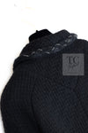 CHANEL Black Braid Trim Chain Wool Tweed Jacket Skirt Suit 40 42 シャネル ブラック ブレイド トリム チェーン ウール ツイード ジャケット スカート スーツ 即発