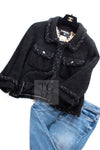 CHANEL Black Braid Trim Chain Wool Tweed Jacket Skirt Suit 40 42 シャネル ブラック ブレイド トリム チェーン ウール ツイード ジャケット スカート スーツ 即発