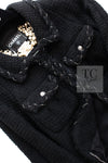 CHANEL Black Braid Trim Chain Wool Tweed Jacket Skirt Suit 40 42 シャネル ブラック ブレイド トリム チェーン ウール ツイード ジャケット スカート スーツ 即発