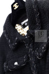 CHANEL Black Braid Trim Chain Wool Tweed Jacket Skirt Suit 40 42 シャネル ブラック ブレイド トリム チェーン ウール ツイード ジャケット スカート スーツ 即発