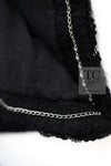 CHANEL Black Braid Trim Chain Wool Tweed Jacket Skirt Suit 40 42 シャネル ブラック ブレイド トリム チェーン ウール ツイード ジャケット スカート スーツ 即発