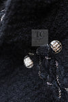 CHANEL Black Braid Trim Chain Wool Tweed Jacket Skirt Suit 40 42 シャネル ブラック ブレイド トリム チェーン ウール ツイード ジャケット スカート スーツ 即発