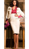 CHANEL 07A Creme Ivory Gold Chain Trim Wool Tweed Jacket Skirt Suit 38 シャネル クリーム アイボリー ゴールド チェーン トリム ウール ツイード ジャケット スカート スーツ 即発